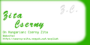 zita cserny business card